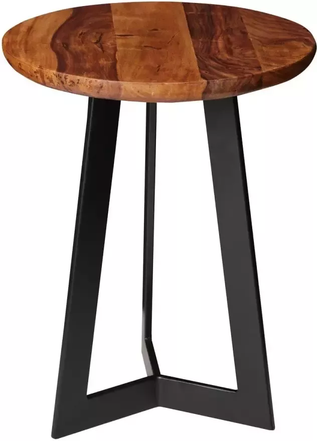 RC Meubels Bijzettafel Salontafel Industrieel Rond Hout 35x45x35 cm