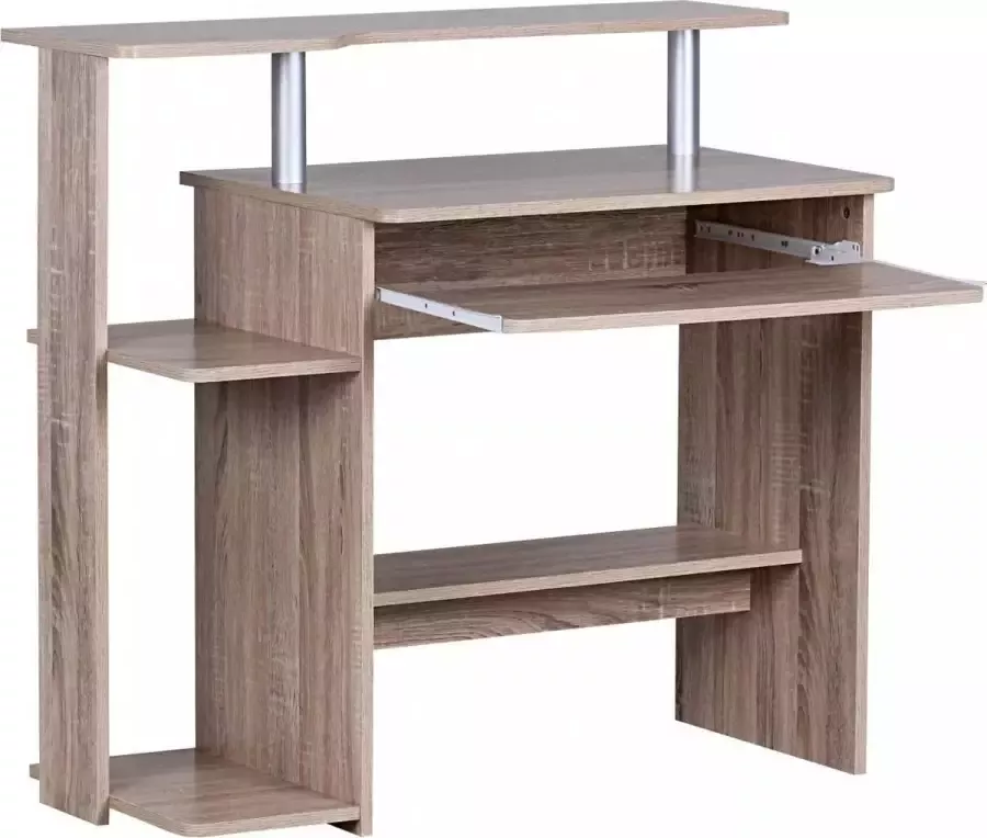 RC Meubels Bureau Bureautafel Plank Hout Grijs 94x48.5x90.5 cm