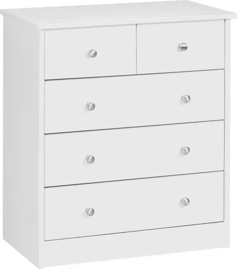 RC Meubels Ladekast Dressoir 5 lades Hout Wit 60x70x35 cm