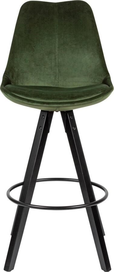 RC Meubels Barkruk Kruk Set van 2 Voetsteun Fluweel Groen 49x53 cm