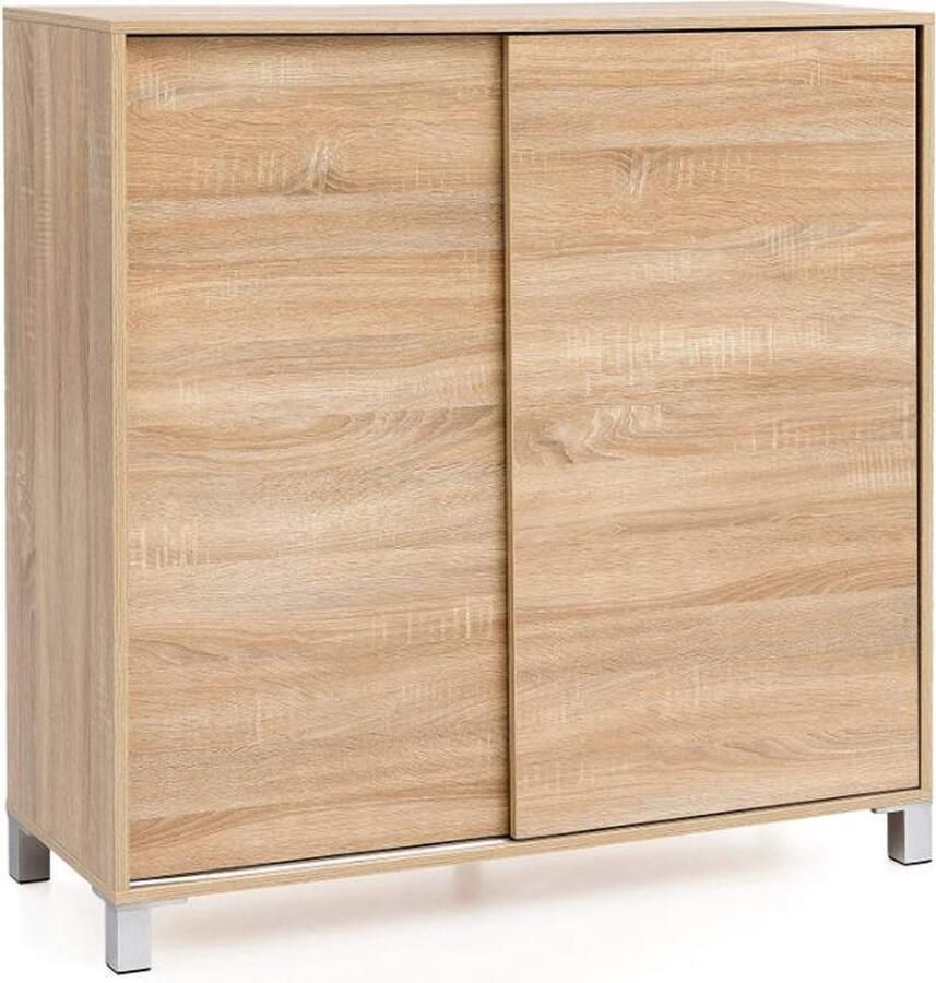 RC Meubels Schoenenkast Schoenenrek 5 legplanken Schuifdeuren Bruin 100x37.5x108 cm