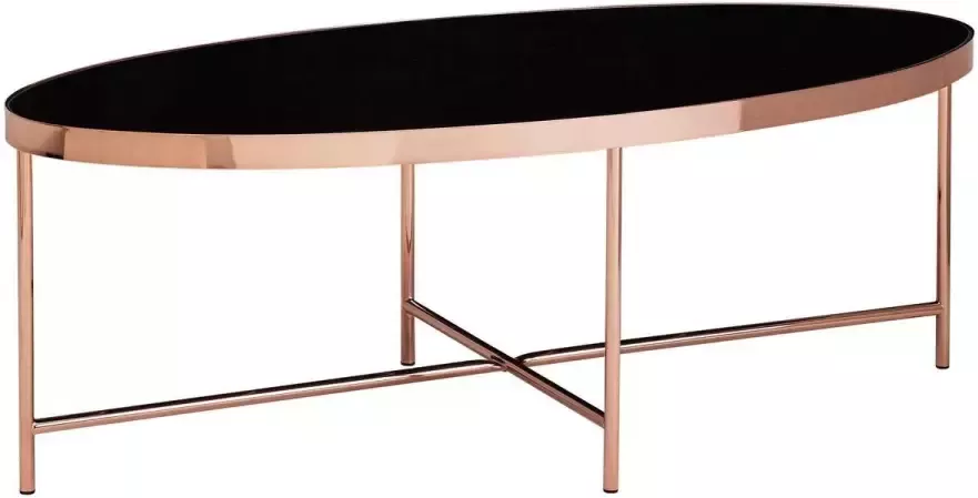 RC Meubels Salontafel Bijzettafel Design Glasplaat Ovaal Koper 110x56x41 cm