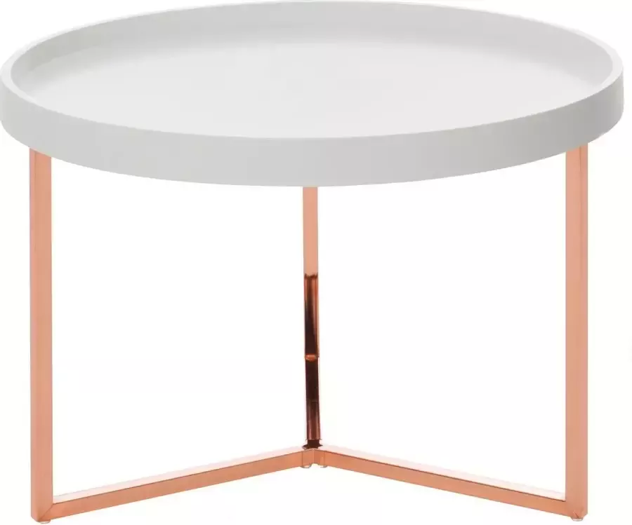 RC Meubels Salontafel Bijzettafel Design Rond Hout Wit Ø 59 cm