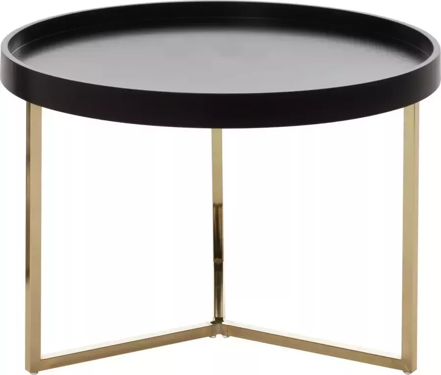 RC Meubels Salontafel Bijzettafel Design Rond Hout Zwart goud Ø 59 cm