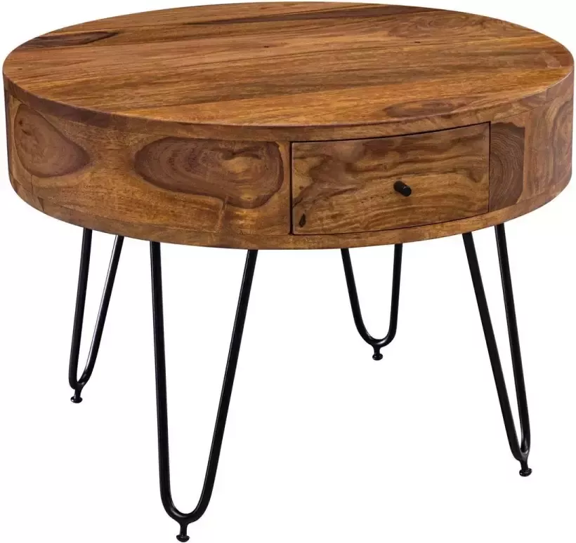 RC Meubels Salontafel Bijzettafel Lade Rond Hout Ø 60 cm