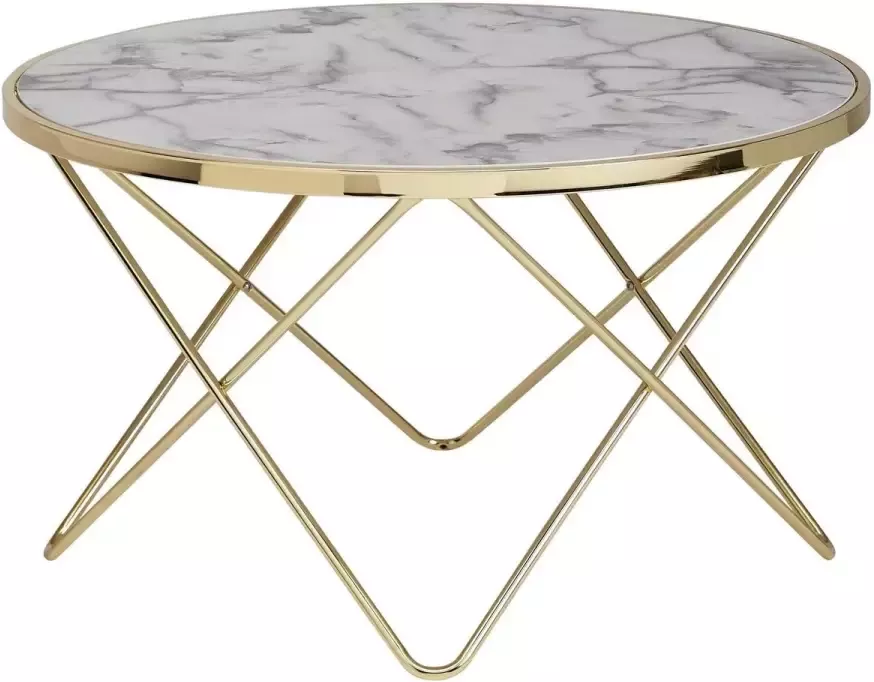 RC Meubels Salontafel Bijzettafel Marmer Rond Goud Ø 85 cm