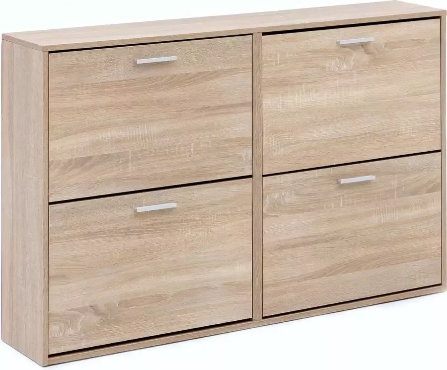 RC Meubels Schoenenkast Schoenenrek Klep 24 paar schoenen Hout Bruin 120x81x24 cm