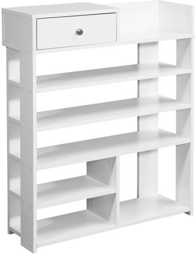 RC Meubels Schoenenkast Schoenenrek Lade 7 compartimenten Hout 75x24x93 cm