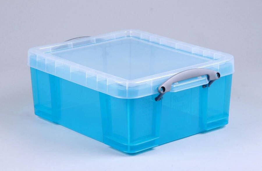 Really Useful Opbergbox ru 18ltr 480x390x200mm transp blauw Krimp a 1 stuk