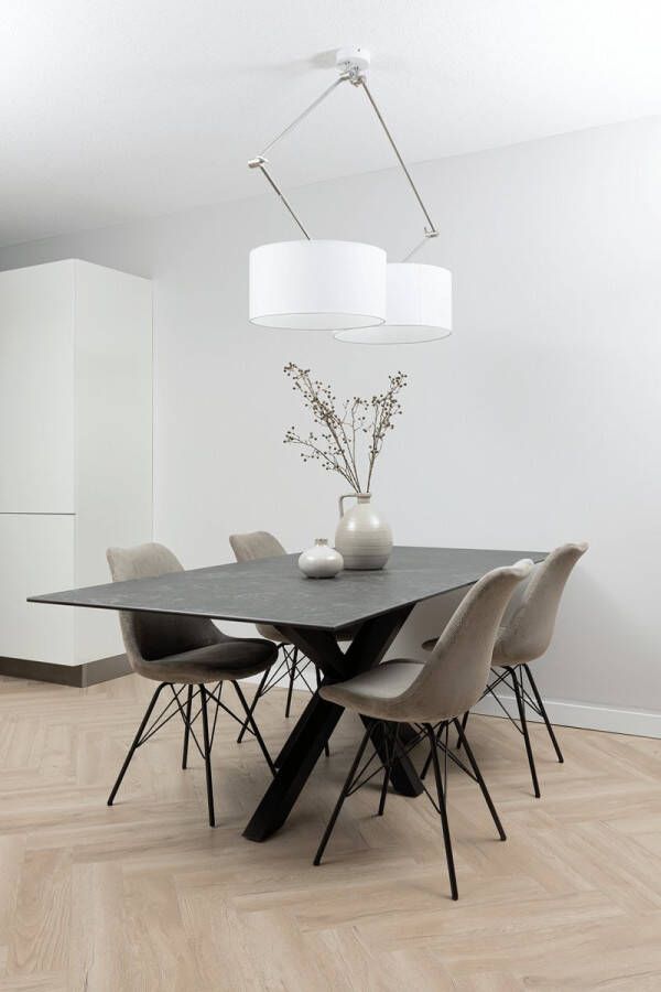 Rebellenclub Bradford Eetkamerstoel Set van 2 Koper Fluweel