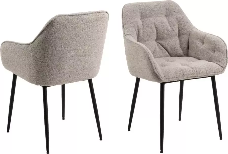 Rebellenclub Harstad Eetkamerstoel Set van 2 Beige