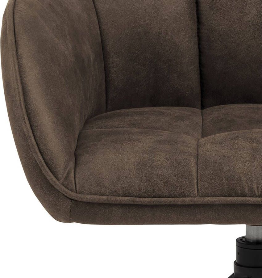 Rebellenclub Eetkamerstoel Nivala Bruin met mat zwart frame