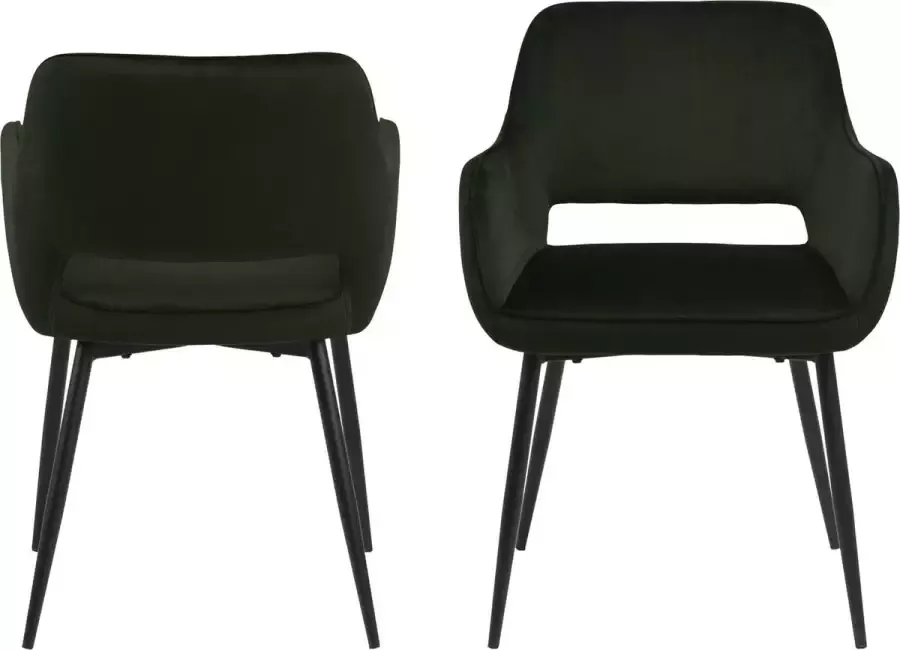 Rebellenclub Sandviken Eetkamerstoel Set van 2 Olijfgroen - Foto 2