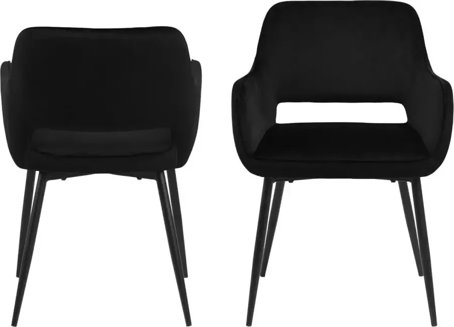 Rebellenclub Sandviken Eetkamerstoel Set van 2 Zwart - Foto 2