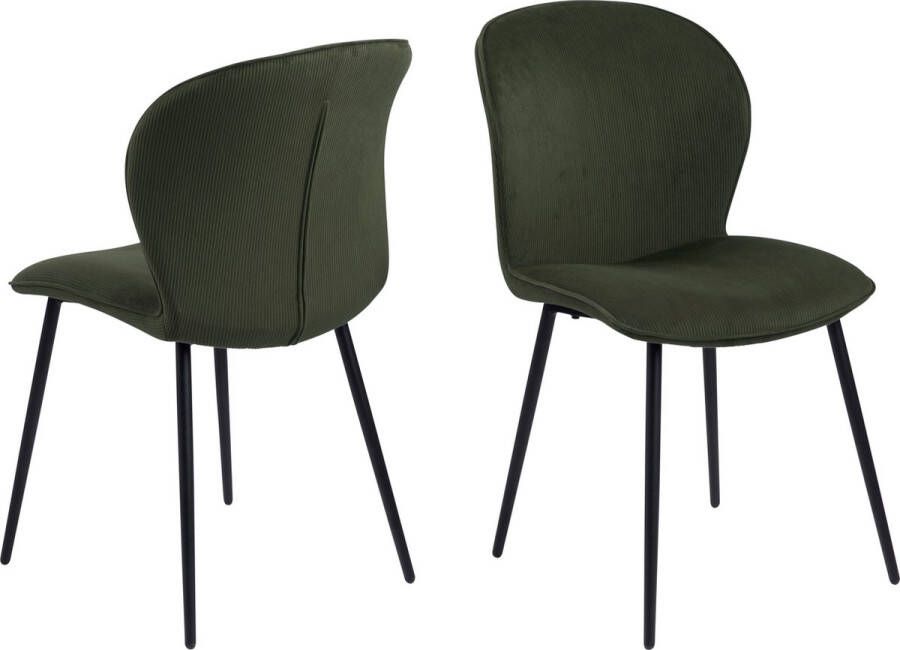 Rebellenclub Storfors Eetkamerstoel Set van 2 Olijfgroen