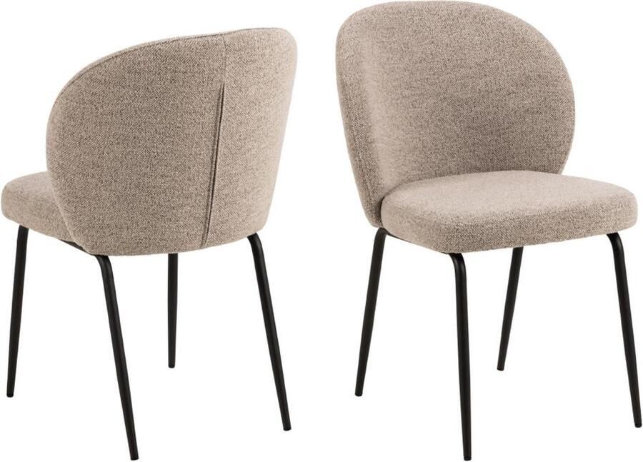 Rebellenclub Bodo Eetkamerstoel Set van 2 Beige