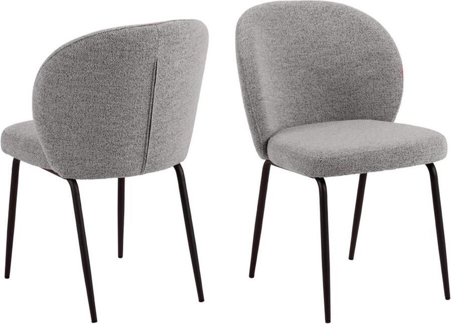 Rebellenclub Bodo Eetkamerstoel Set van 2 Grijs