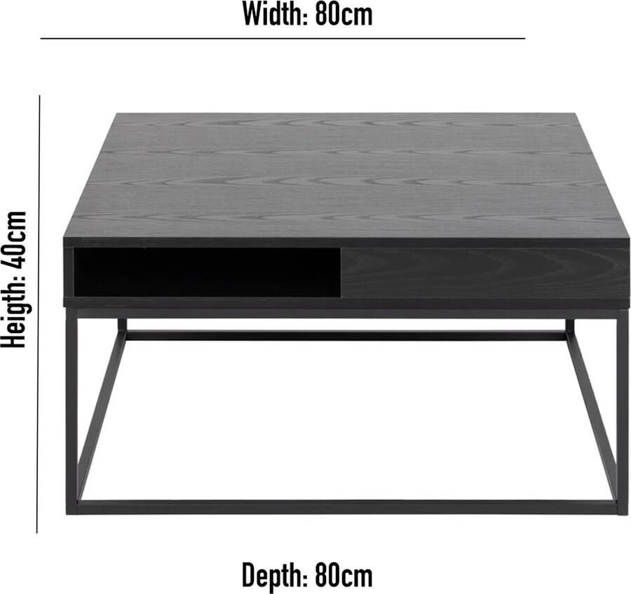 Rebellenclub Chester Salontafel Eikenhout Metalen Poten