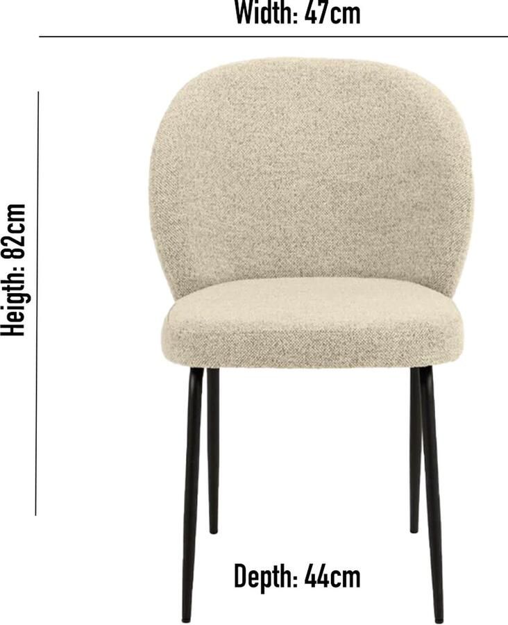 Rebellenclub Eetkamerstoel Bodo Set van 2 Stoffen bekleding