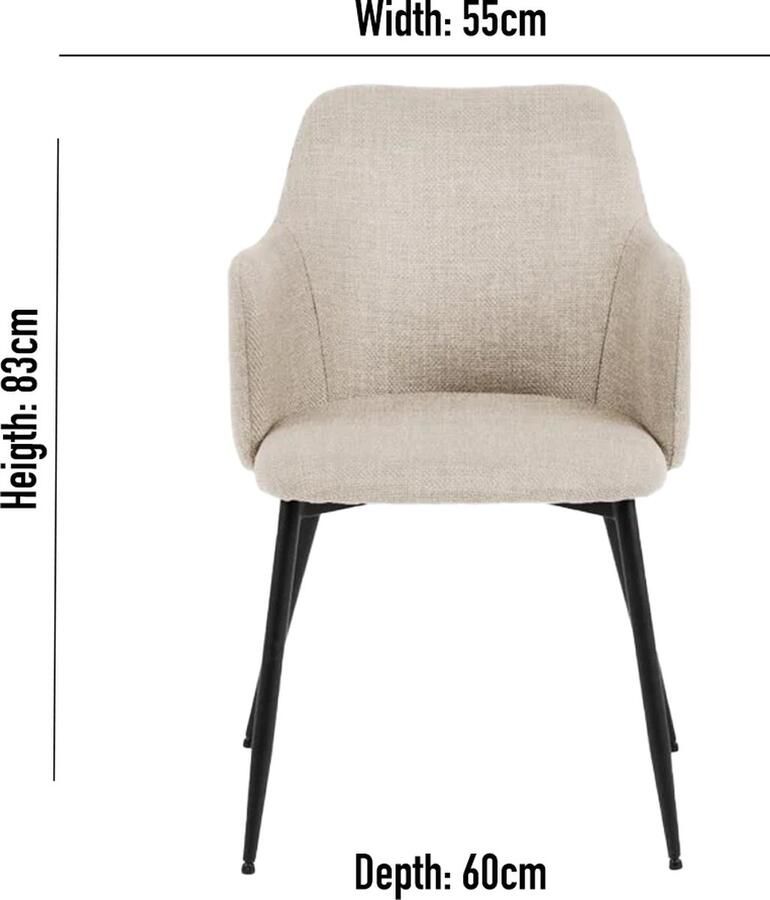 Rebellenclub Eetkamerstoel Ringe Set van 2 Stoffen bekleding