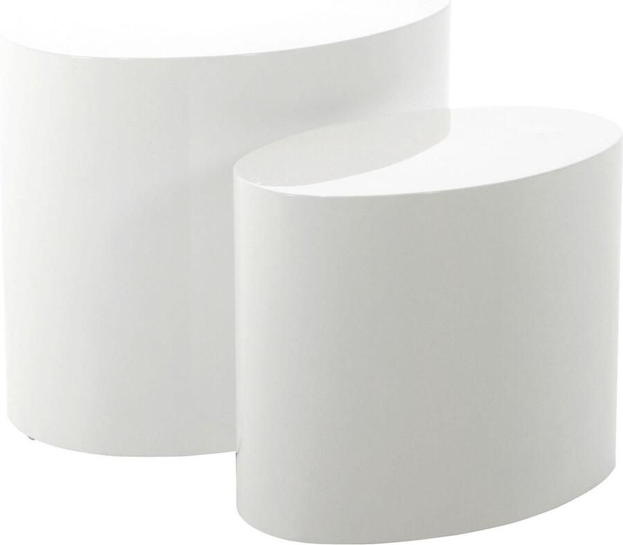 Rebellenclub Gubbio Salontafel 48 x 33cm Wit Set van 2