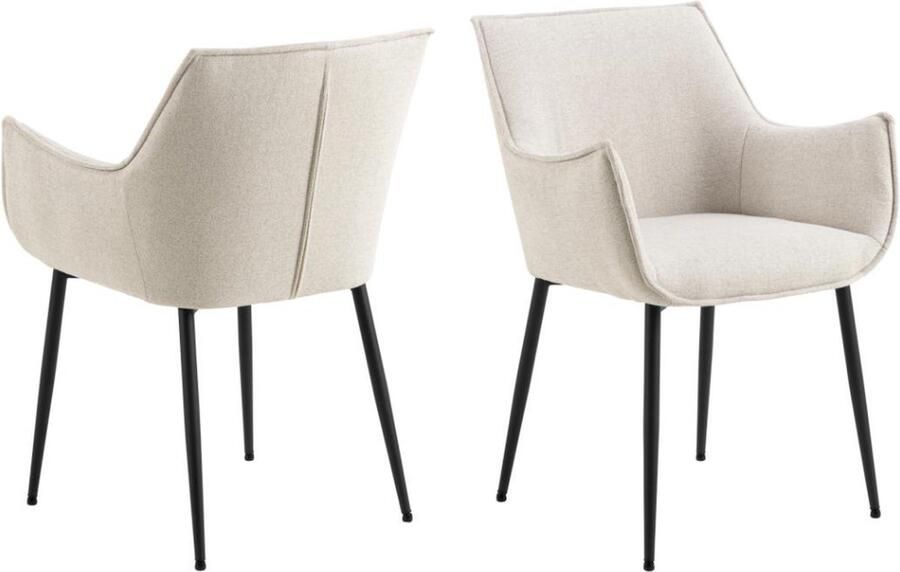 Rebellenclub Lismore Eetkamerstoel Set Van 2 Beige