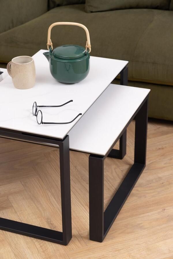 Rebellenclub Muker Salontafel Set 115 x 55 cm Wit