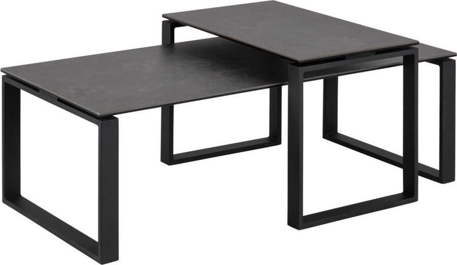 Rebellenclub Muker Salontafel Set 115 x 55 cm Zwart