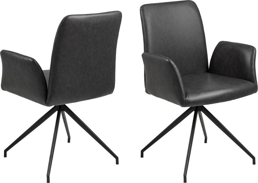 Rebellenclub Naya Eetkamerstoel Zwart Letherlook