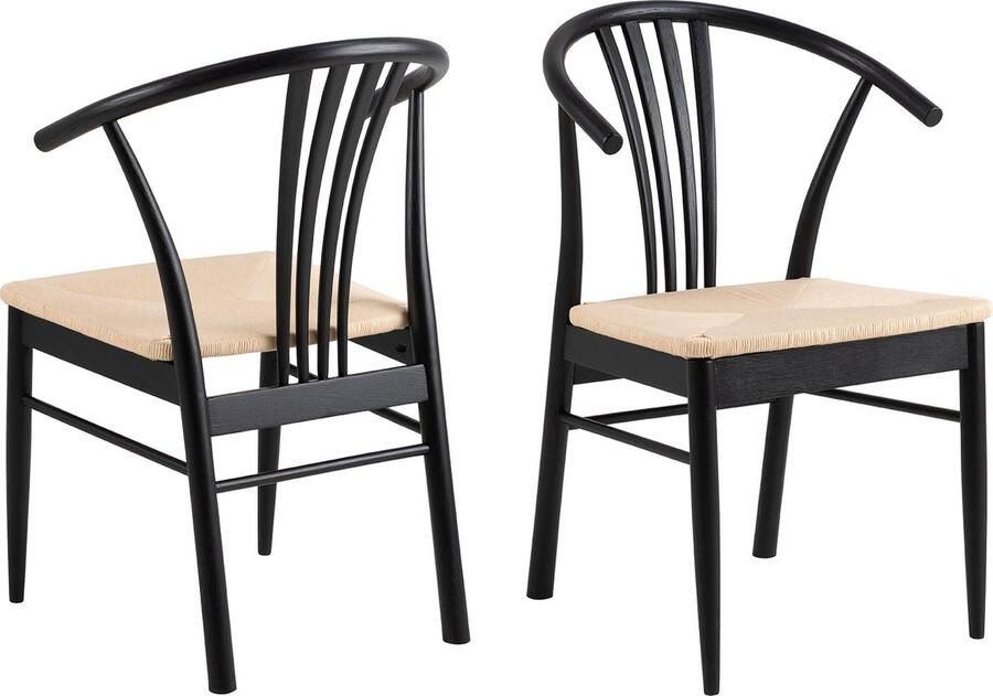 Rebellenclub Ravel Eetkamerstoel Set van 2 Zwart