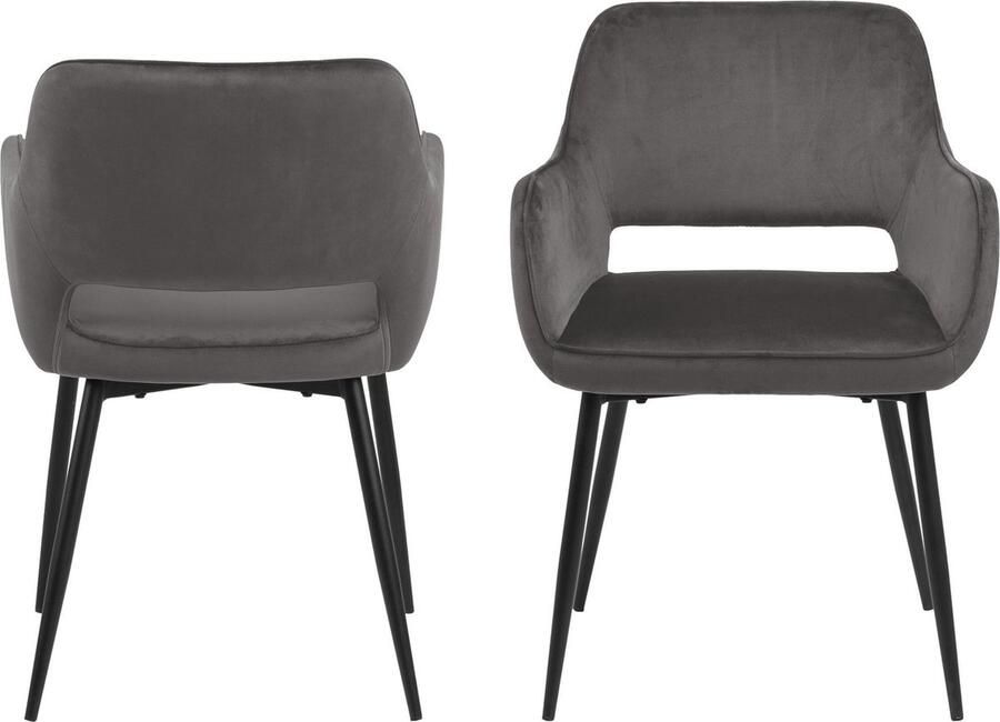 Rebellenclub Sandviken Eetkamerstoel Set van 2 Donkergrijs