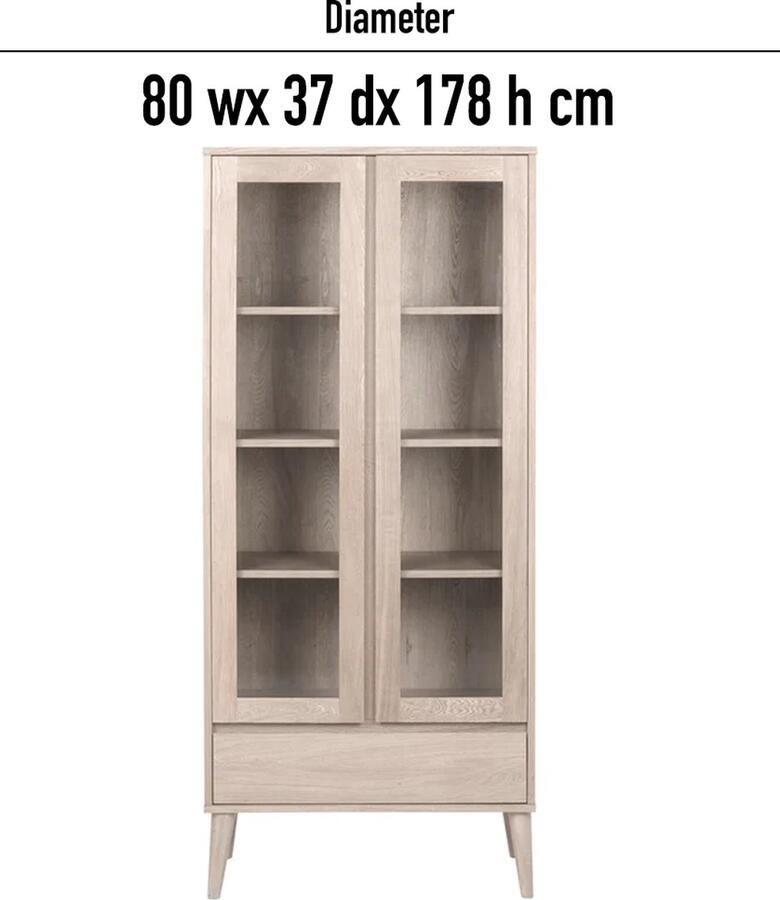 Rebellenclub Tarnaby Vitrinekast Glazen Deuren Kast