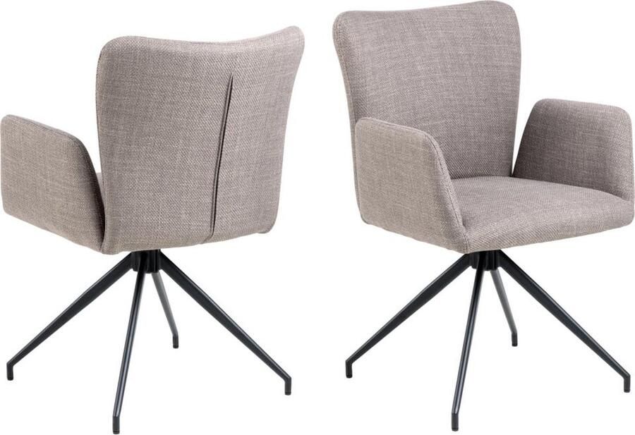 Rebellenclub Eetkamerstoelen Vena Set van 2 Taupe