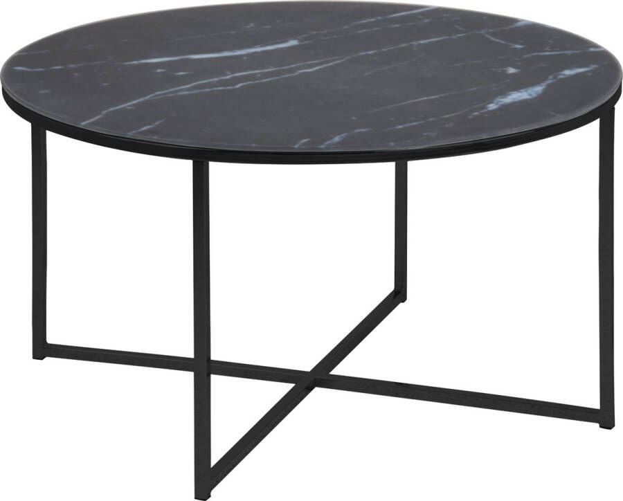 Rebellenclub Genua Salontafel Ø80 cm Zwarte marmer print