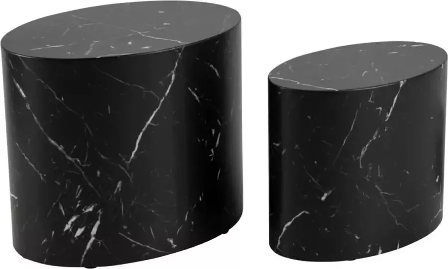 Rebellenclub Gubbio Salontafel 48 x 33 cm zwart Set van twee