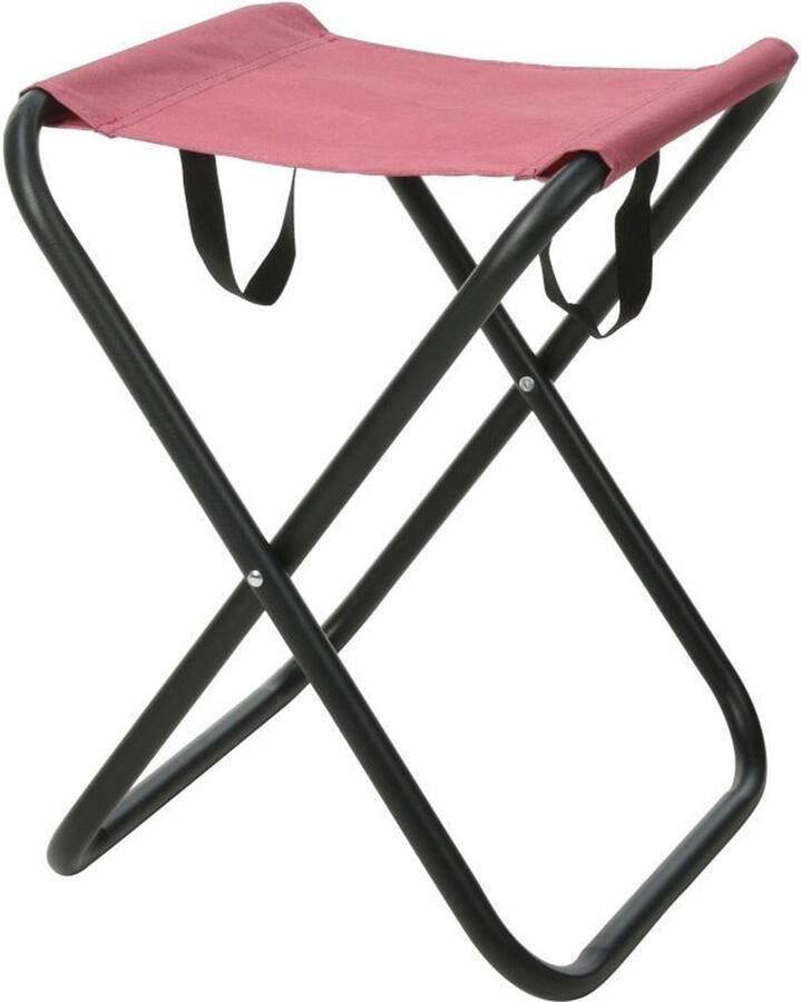 Redcliffs Outdoor Camping outdoor krukje Inklapbaar roze metaal polyester 30 x 60 cm