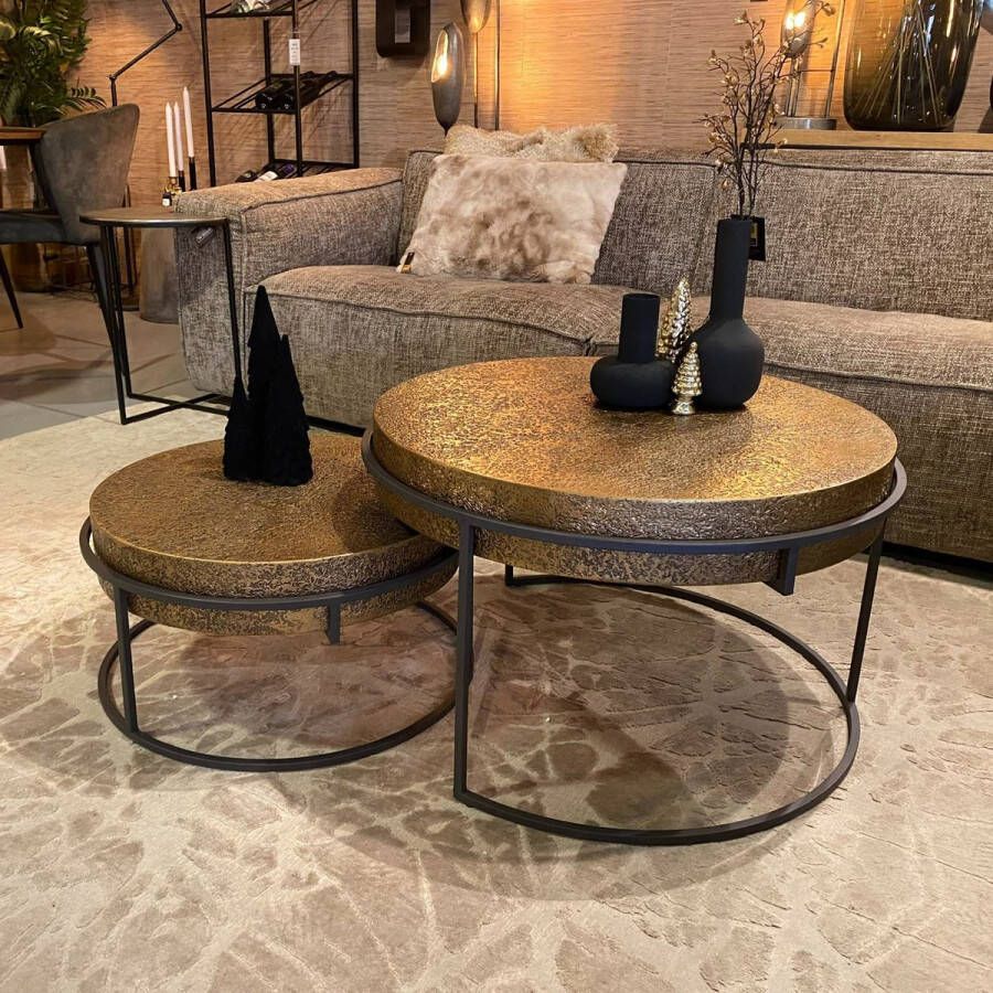 Reefs Interior Salontafel Set Jasper Set van 2 Goudkleur Messing Liquid Metal - Foto 1