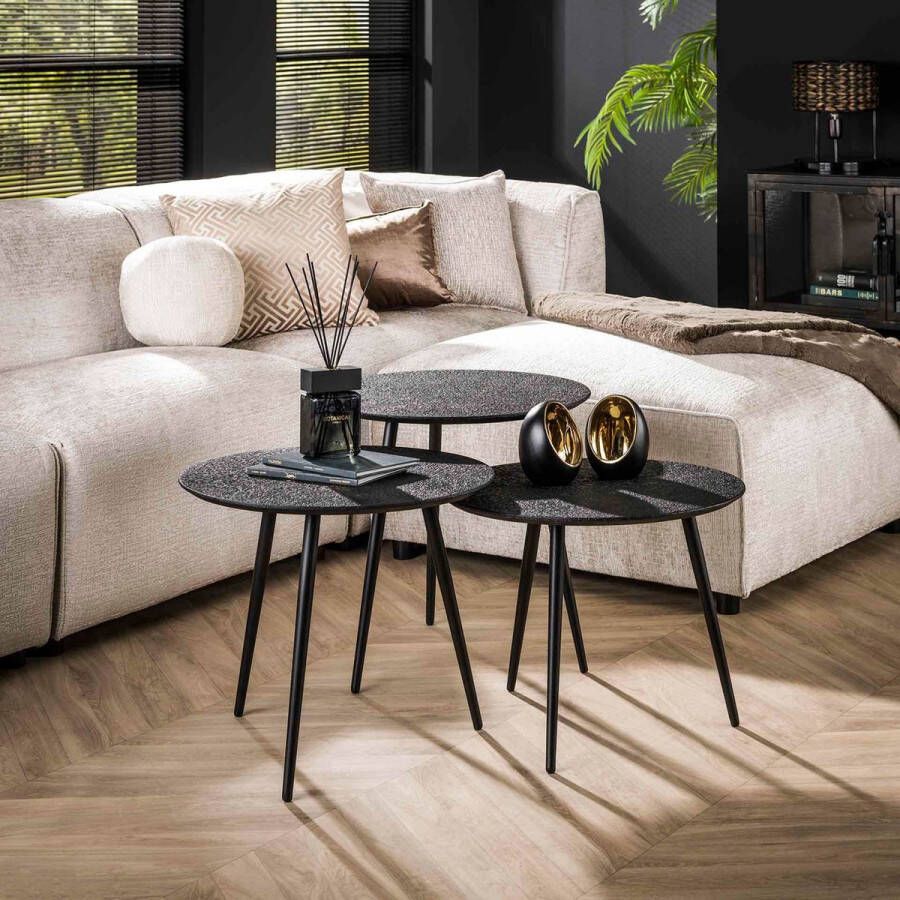 Reefs Interior Salontafel set Metallic rond Set van 3