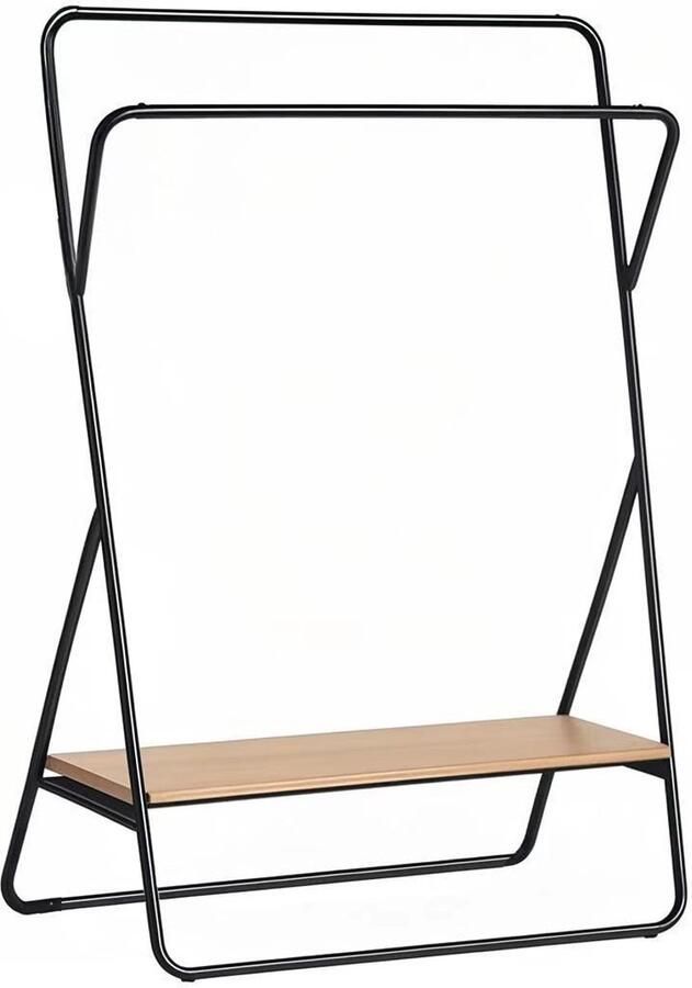 REFTTENW Kledingrek Garderoberek Industrieel Kledingrek -Dubbele Stang X-Vormige Kapstok 44Cm × 80Cm × 152Cm (B × L × H)— Opbergruimte Voor Schoenen — Opbergruimte Voor Schoenen — Buiten Droogrek — Vrijstaand Droogrek Voor Buiten Zwart - Foto 3