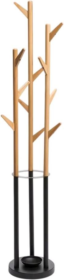 REFTTENW Minimalistisch Kapstok In Biomimetische Boomtakstijl Met 3 Onafhankelijke Hangstangen- Kapstok Staande Kapstok Hout + Staal Kapstok Staand 174 Cm(H) Kapstokken Kapstokhaak 11 Haken Perfecte Classific Zwart + - Foto 3