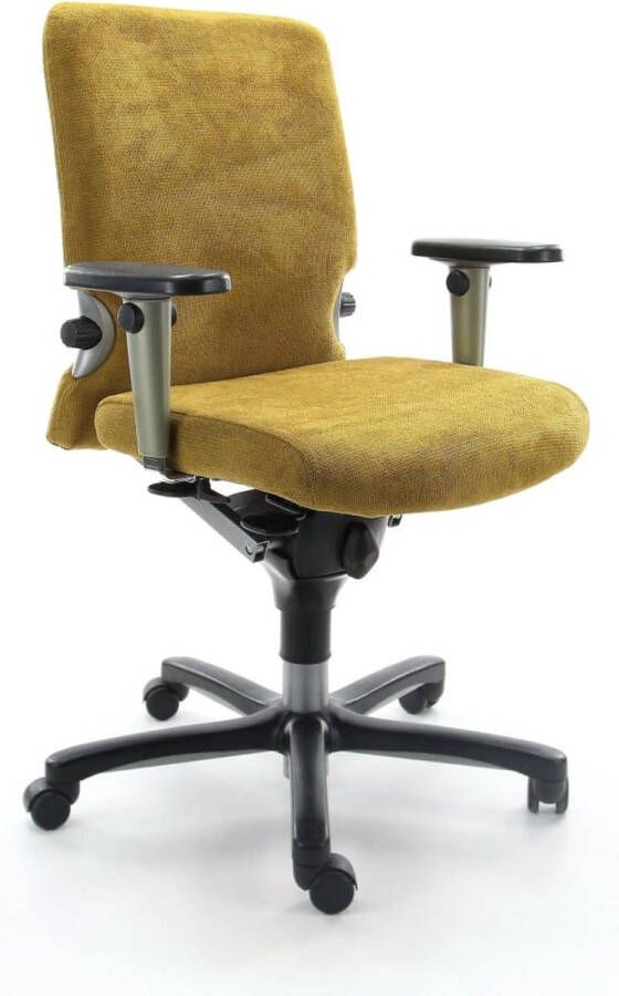 Refurbished Bureaustoel Geel Regain Ergonomisch Comforto 77 NPR1813 Zwart onderstel