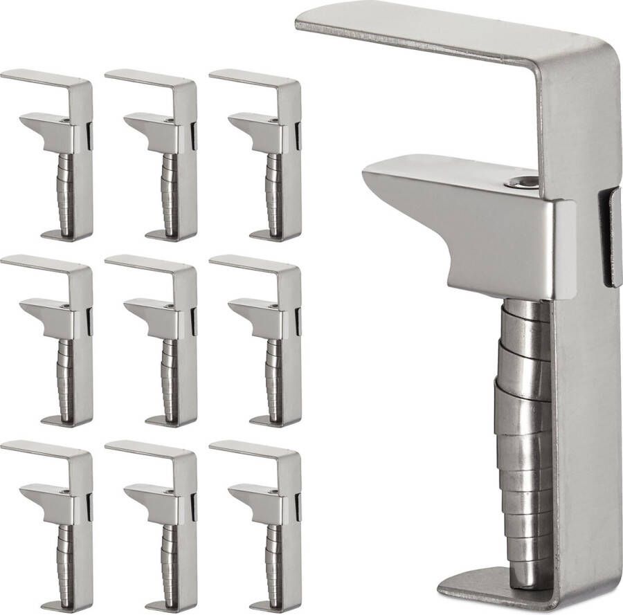 Relaxdays 10x tafelkleedklemmen rvs verstelbare tafelkleedhouders voor dikke tafels - Foto 2
