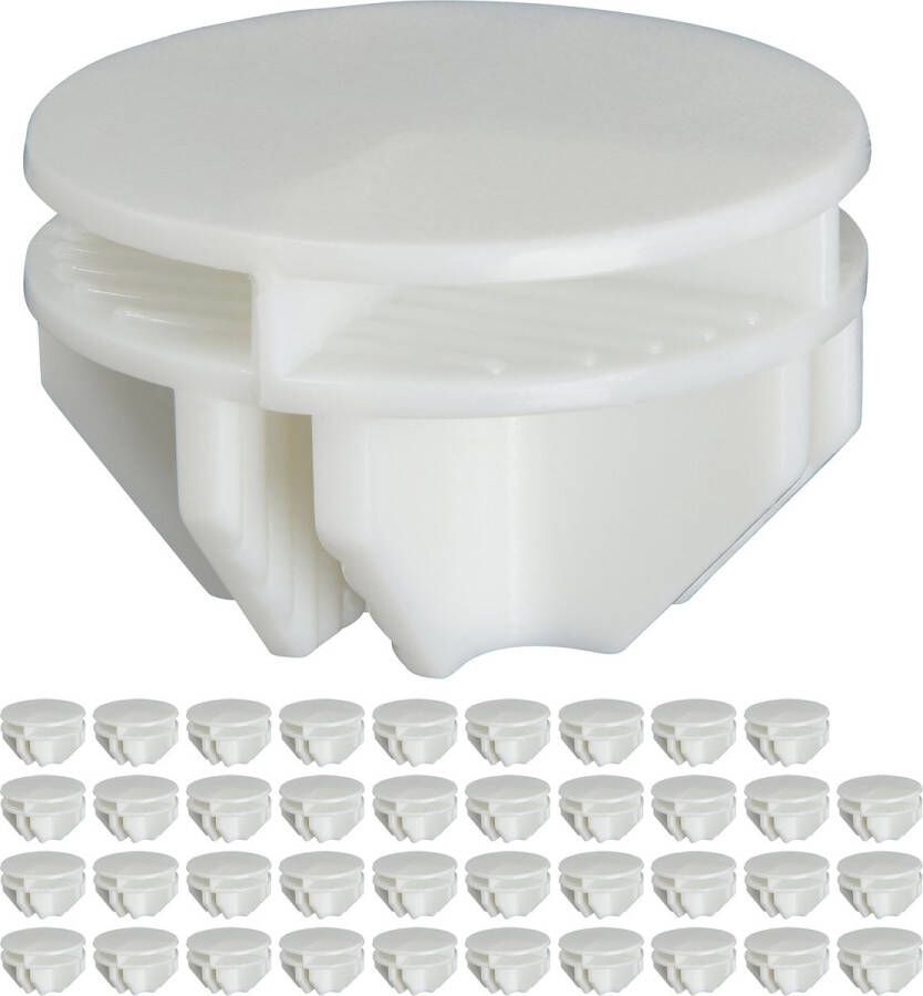 Relaxdays 40x verbindingsstukken kunststof kastsysteem verbinder kastonderdeel wit