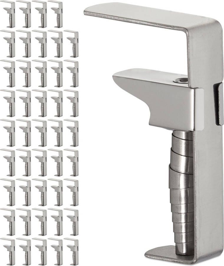 Relaxdays 45x tafelkleedklemmen rvs verstelbare tafelkleedhouders voor dikke tafels