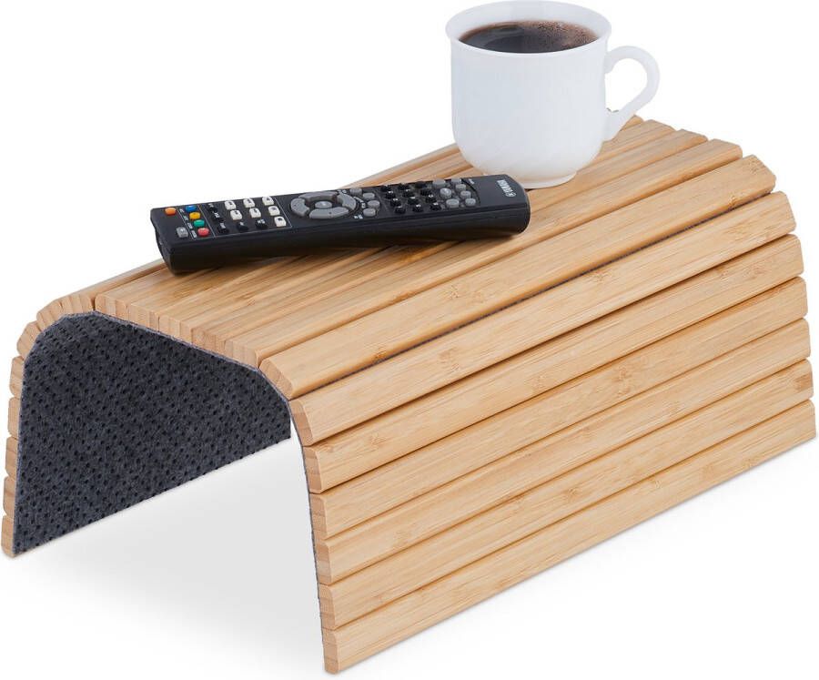 Relaxdays armleuning dienblad bamboe bankleuning dienblad houten zetel tafeltje bed