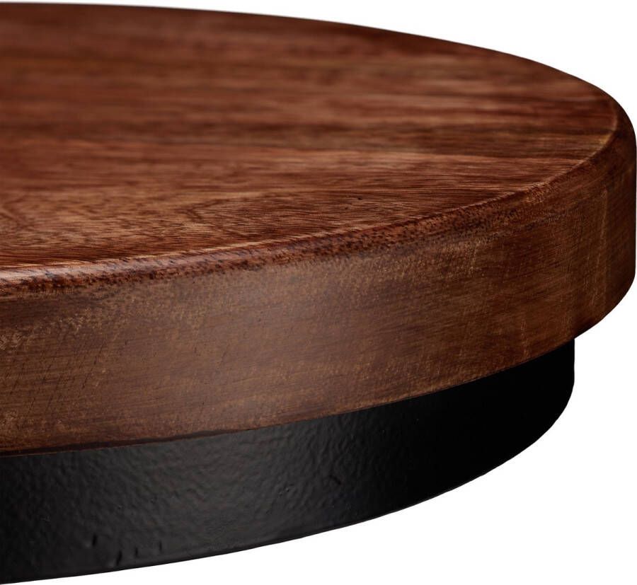 Relaxdays barkruk industrieel draaibare kruk vintage stoel ijzer & hout hoogte verstelbaar tot 77 5 cm zwart-bruin A