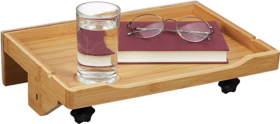 Relaxdays bedplank om vast te klemmen hangend nachtkastje bamboe nachttafel plankje