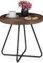 Relaxdays bijzettafel rond salontafel koffietafel industrieel houtlook bruin M - Thumbnail 1