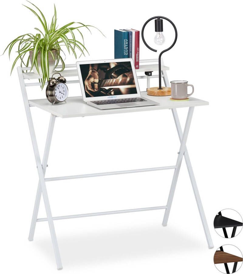 Relaxdays bureau klapbaar computertafel ruimtebesparend tafel laptoptafel Wit wit