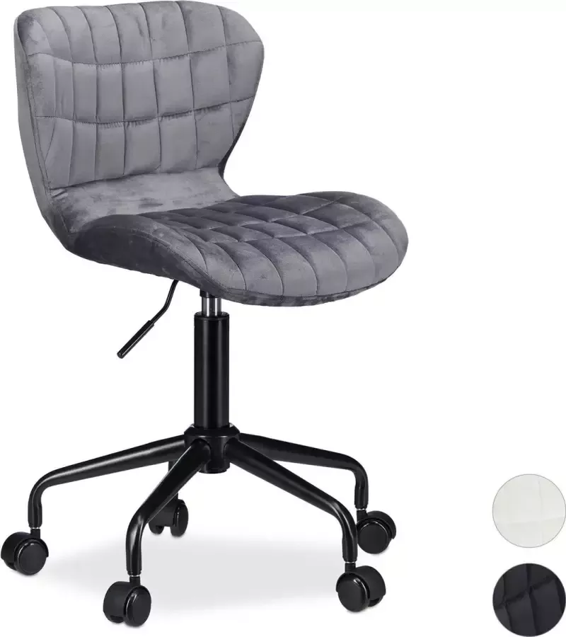 Relaxdays bureaustoel directiestoel computerstoel hoogte verstelbaar burostoel grijs
